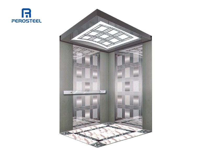 مرآة كابينة المصعد الفضية المصنوعة من الفولاذ المقاوم للصدأ