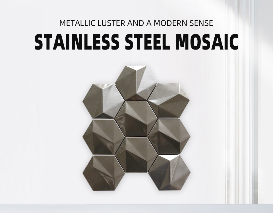 Mosaic stainless steel tiles