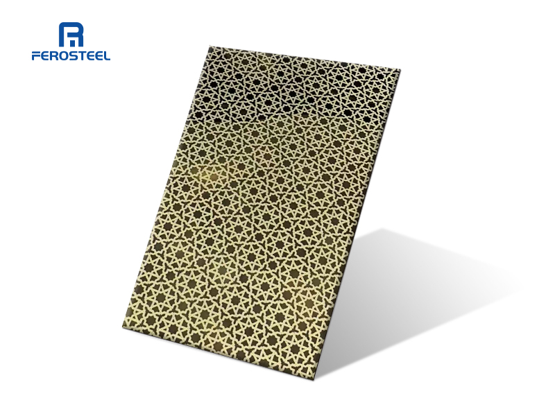 Luxury Geometric Etched Stainless Steel Sheet  Architectural & Elevator Applications