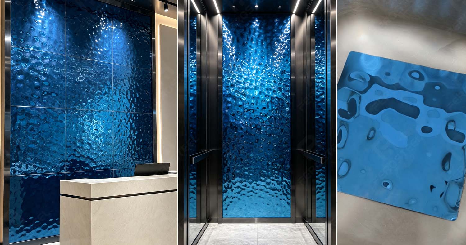blue water ripple stainless steel