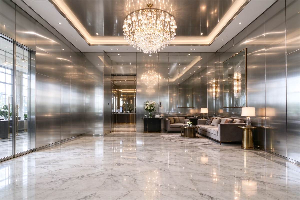 Mirror Stainless Steel Wall Panels for Commercial Interiors