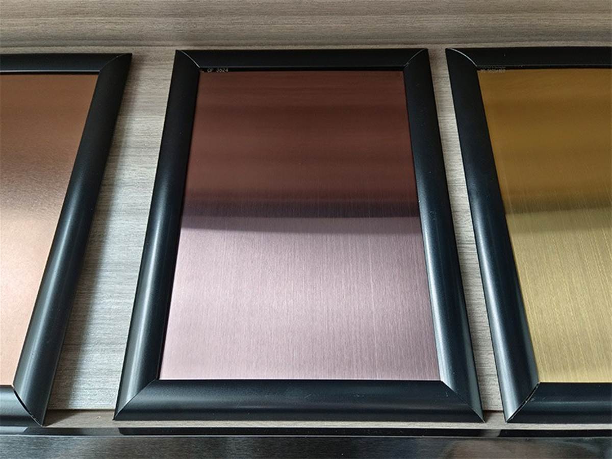 Ferosteel PVD color hairline stainless steel samples