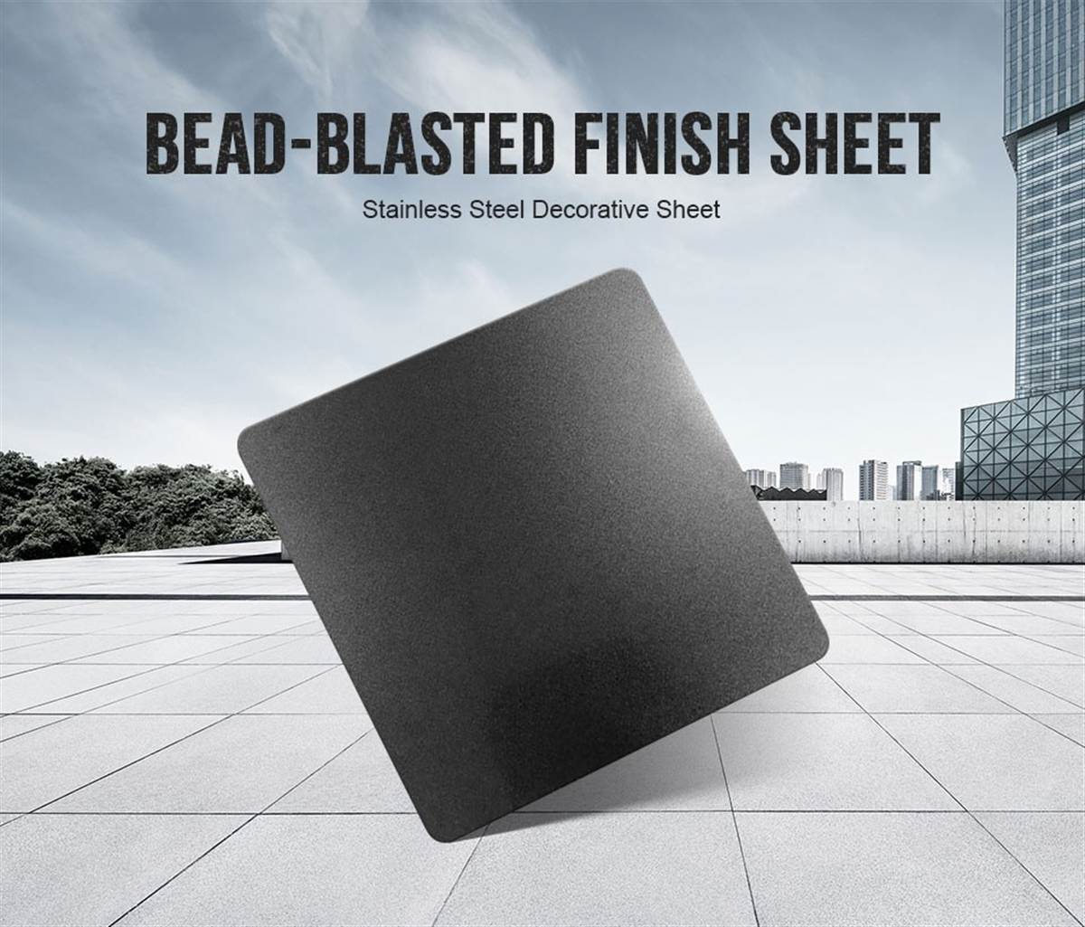 Black bead-blasted stainless steel sheet on the production line